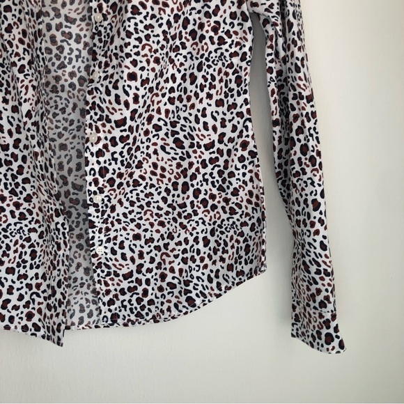 Boden size 4R Leopard Print Cotton Button Up Dress Shirt - Picture 5 of 8